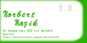 norbert mazik business card